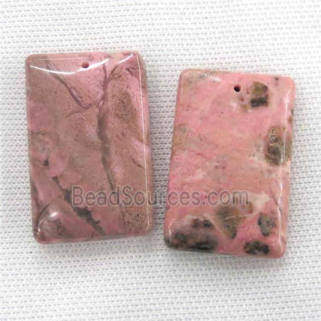 Rhodonite rectangle pendants