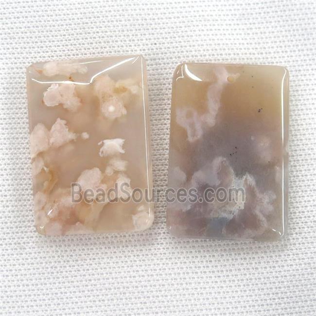 Cherry Agate rectangle pendants