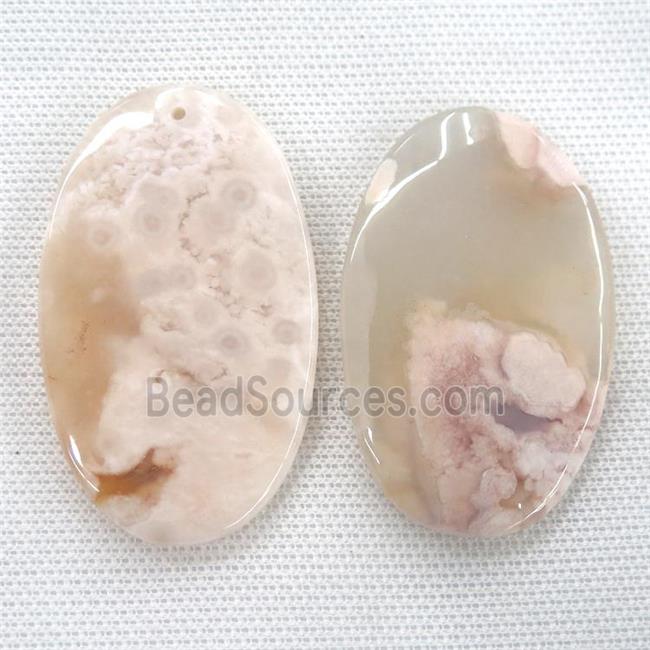 Cherry Agate oval pendants