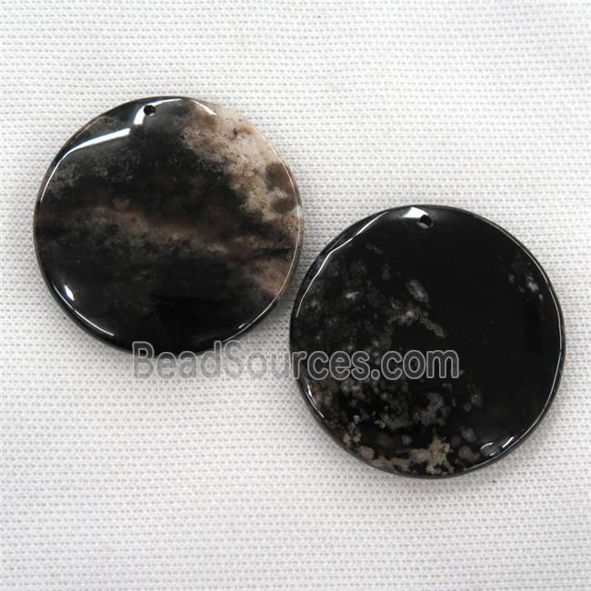 black Cherry Agate pendants, circle