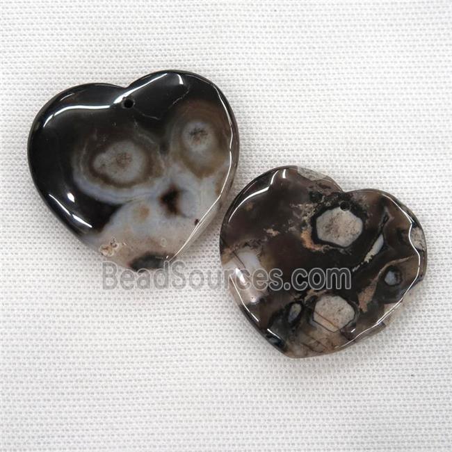 black Cherry Agate heart pendants