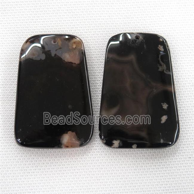 black Cherry blossom Agate trapeziform pendants