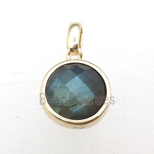 Labradorite circle pendant