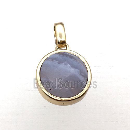 blue lace agate circle pendant