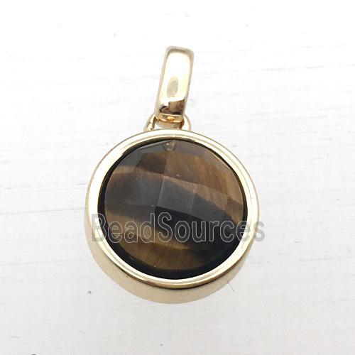 Tiger eye stone circle pendant