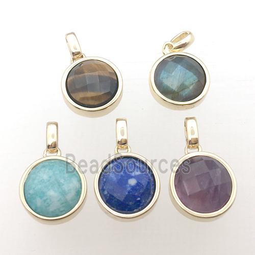 mixed Gemstone circle pendant