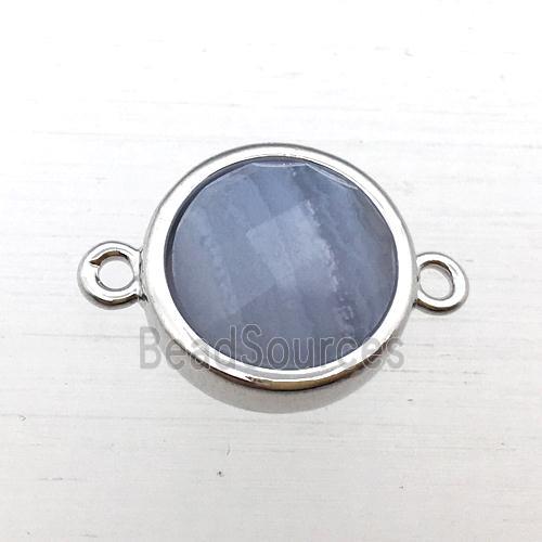 Blue Lace Agate circle connector