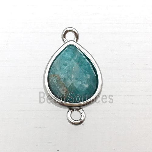 green Amazonite teardrop connector