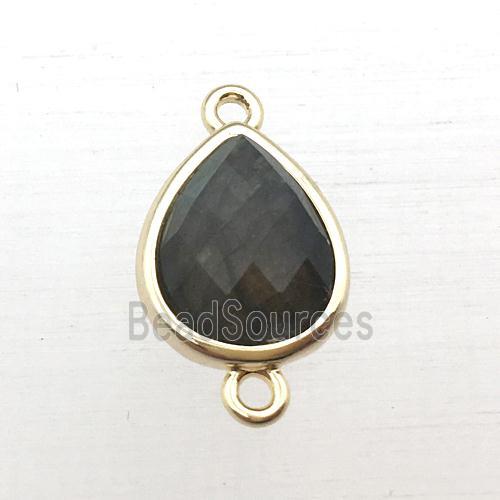 Labradorite teardrop connector