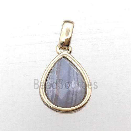 blue lace agate teardrop pendant