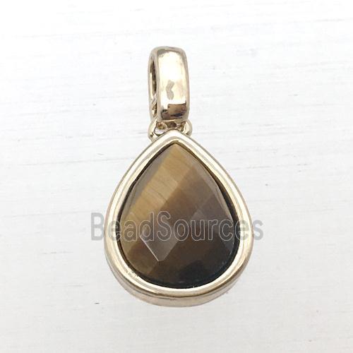 Tiger eye stone teardrop pendant