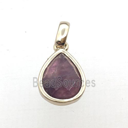 purple Amethyst teardrop pendant