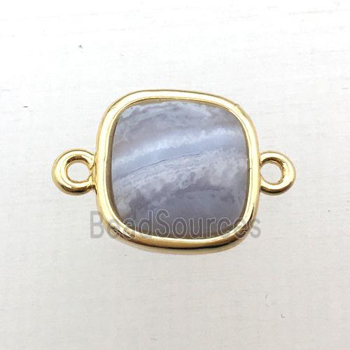 blue lace agate square connector