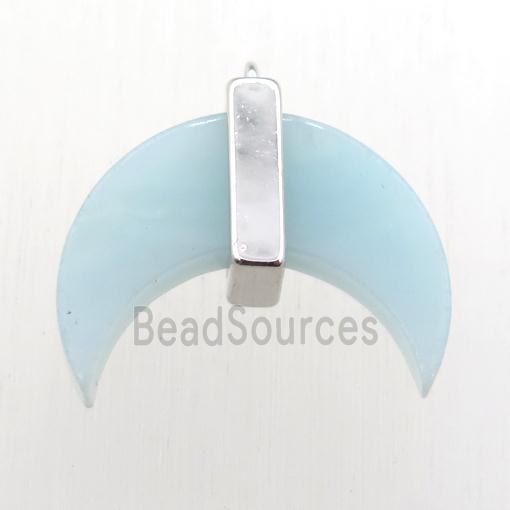 Amazonite crescent moon pendant