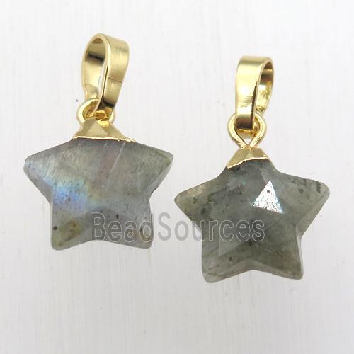 Labradorite star pendant, gold plated