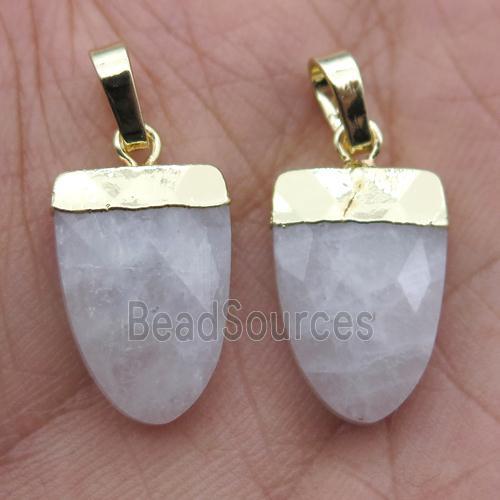 White MoonStone Tongue Pendant Gold Plated