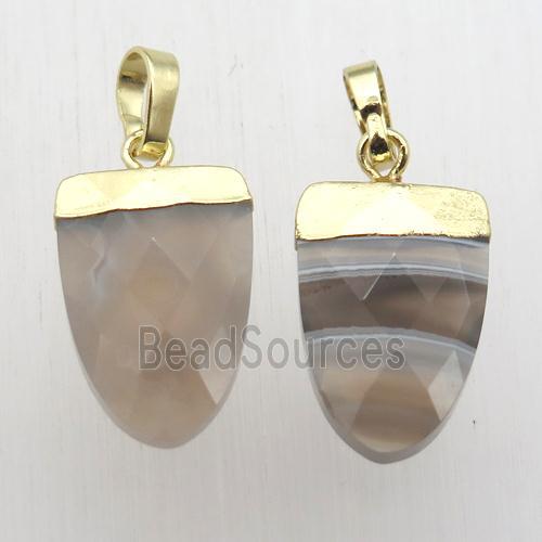 Botswana Agate Tongue Pendant Gold Plated