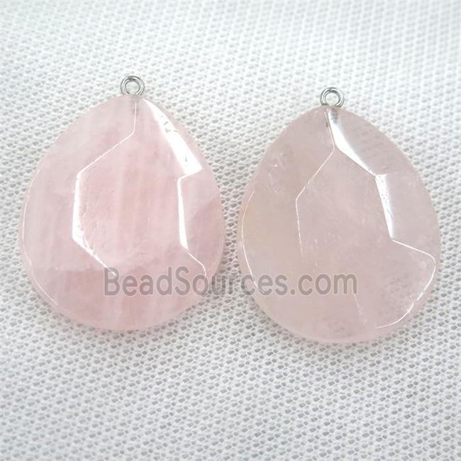 Rose Quartz teardrop pendant