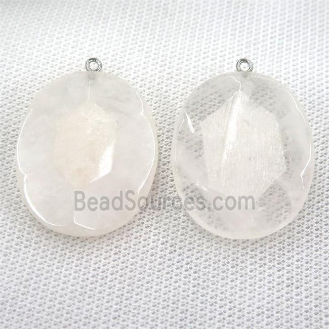 Clear Quartz oval pendant