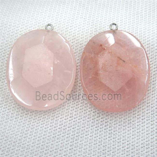 Rose Quartz oval pendant