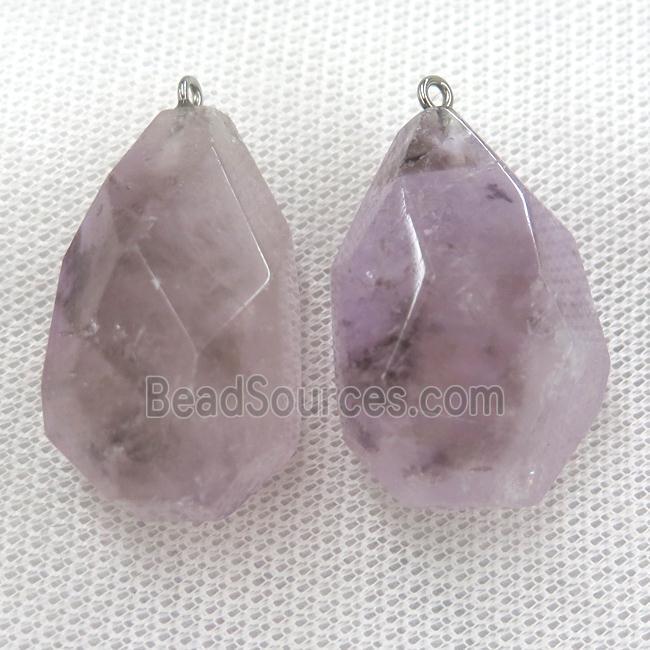 purple Amethyst pendant, freeform