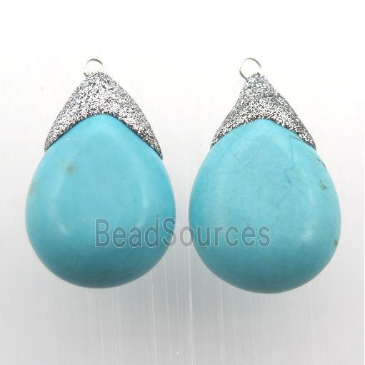 blue Turquoise teardrop pendant