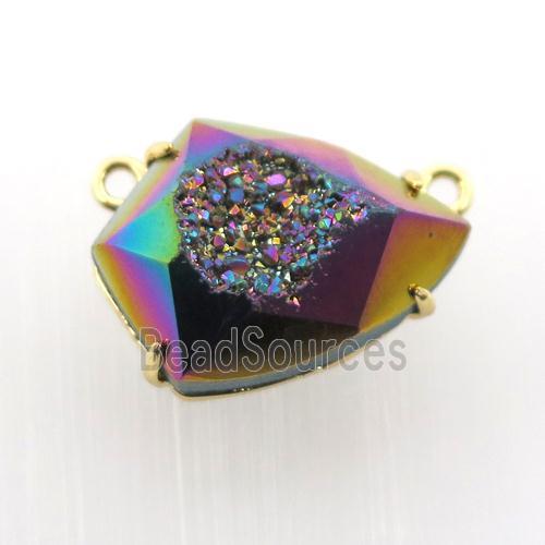 rainbow Agate Druzy teardrop pendant