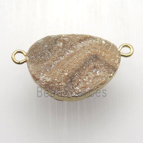 champagne Solar Agate Druzy pendant, gold plated