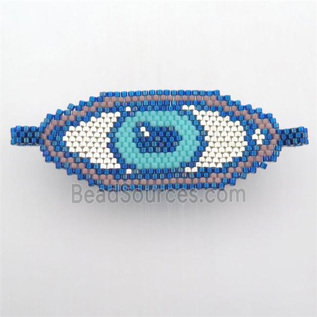 Handcraft eye connector with seed glass beads