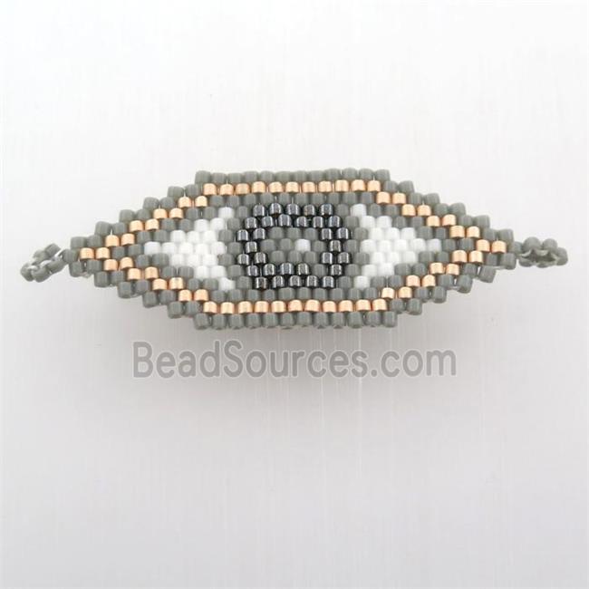 Handcraft connector with seed glass beads