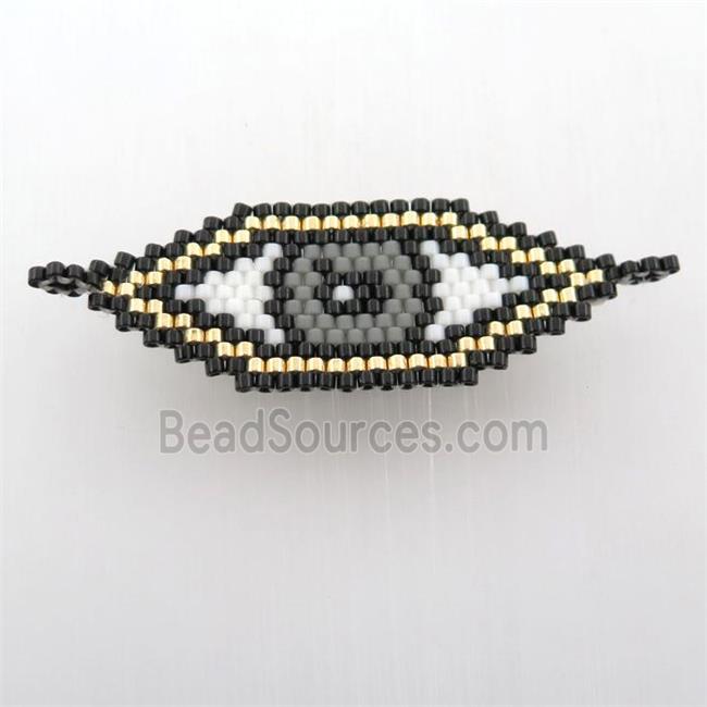 Handcraft connector with seed glass beads