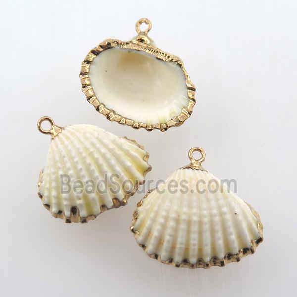 conch shell pendant, gold plated