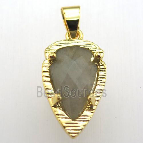 labradorite teardrop pendant, gold plated