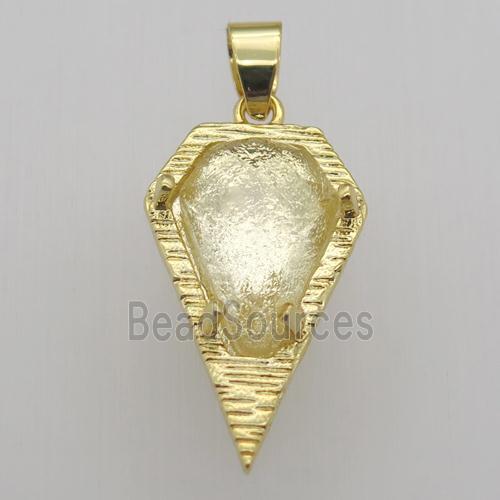 clear quartz teardrop pendant, gold plated