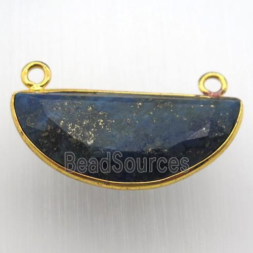 blue lapis moon pendant, gold plated