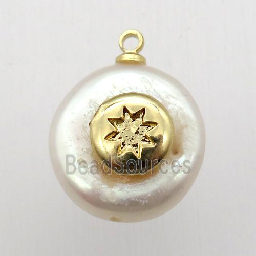 Natural pearl pendant with northstar