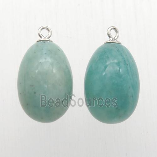 Amazonite egg pendant with 925 silver bail