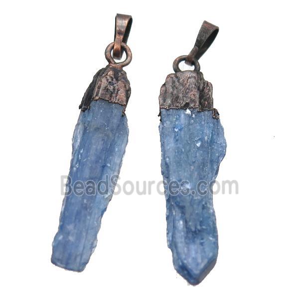 blue Kyanite pendant, antique red