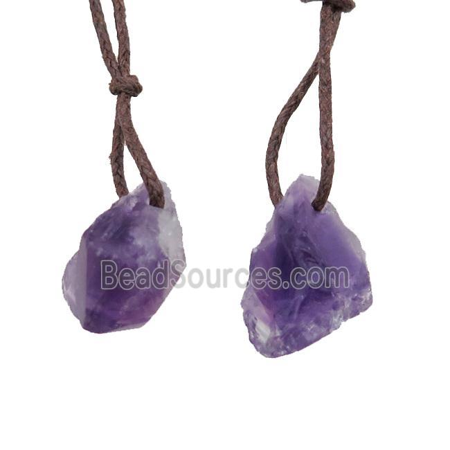 purple Amethyst nugget pendant, freeform