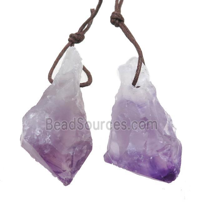 purple Amethyst nugget pendant, freeform