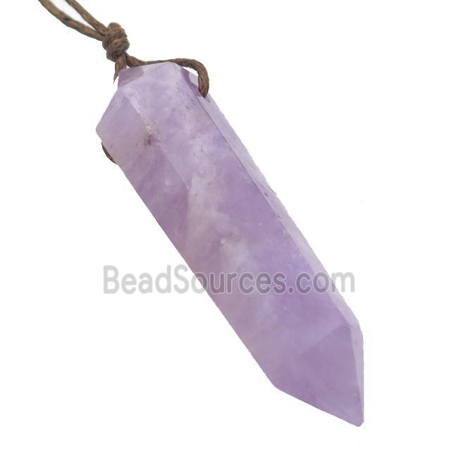 purple Amethyst bullet pendant