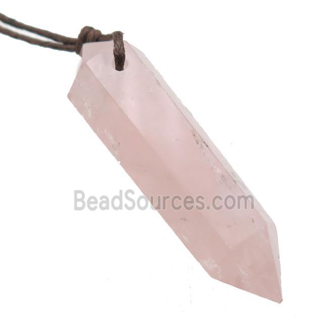 Rose Quartz bullet pendant