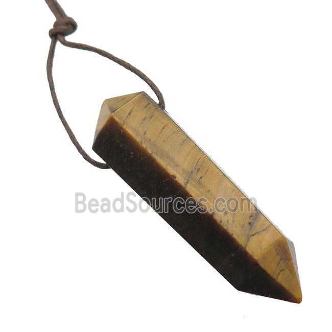 yellow Tiger eye stone bullet pendant