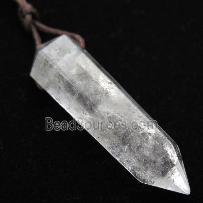 Clear Quartz bullet pendant