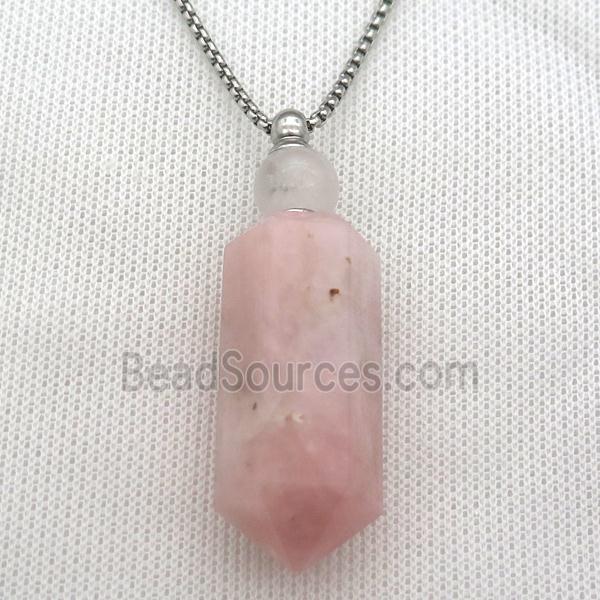 Rose Quartz perfume bottle Necklace