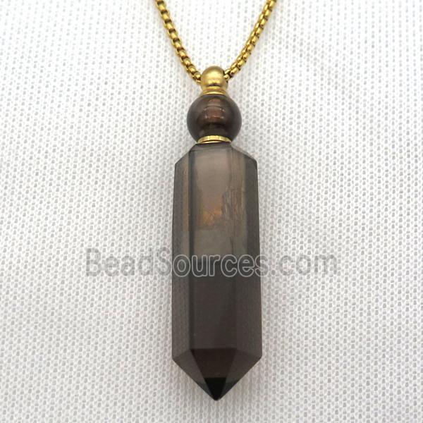 Smoky Quartz perfume bottle Necklace