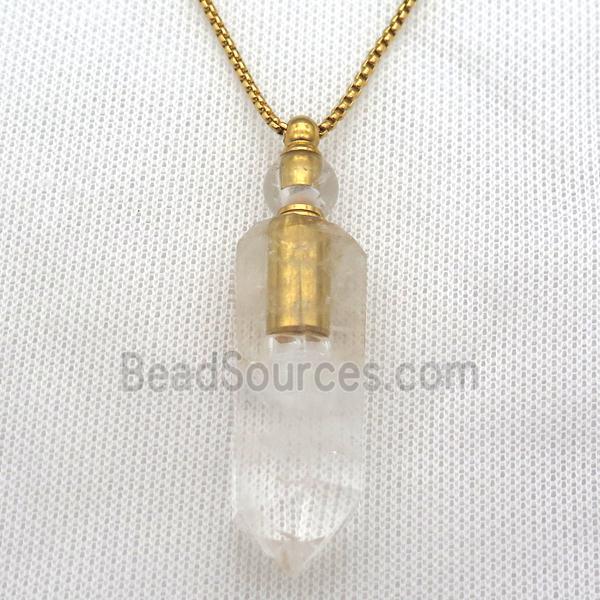 Clear Quartz perfume bottle Necklace