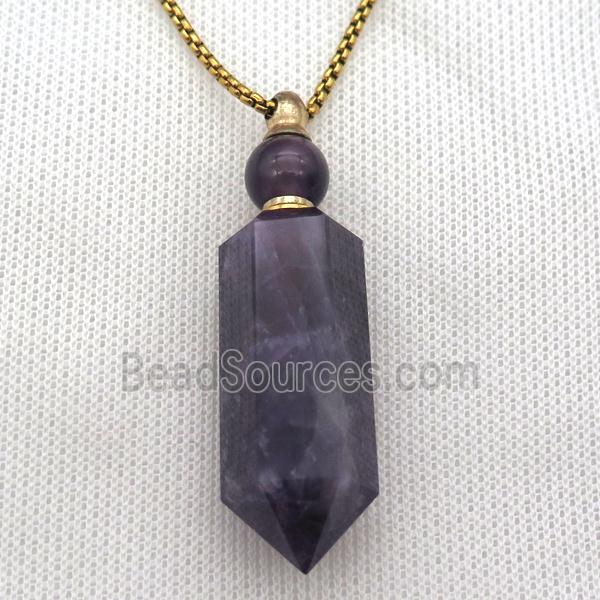 purple Amethyst perfume bottle Necklace