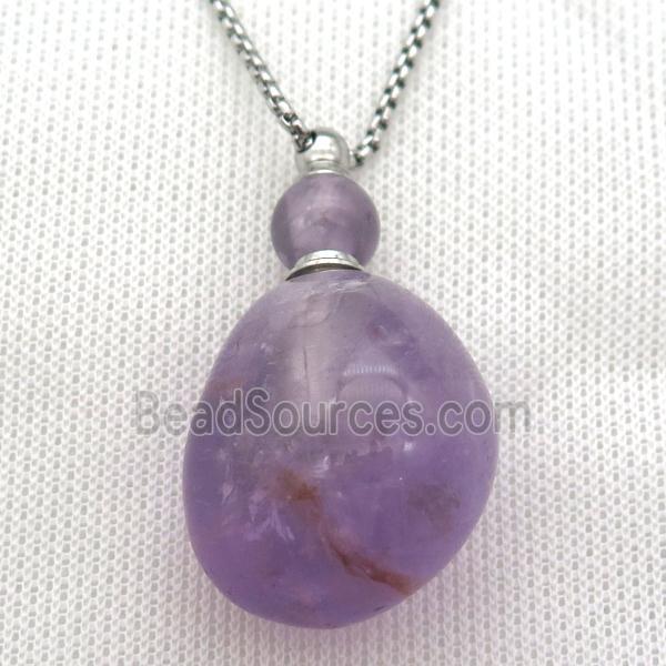 purple Amethyst perfume bottle Necklace