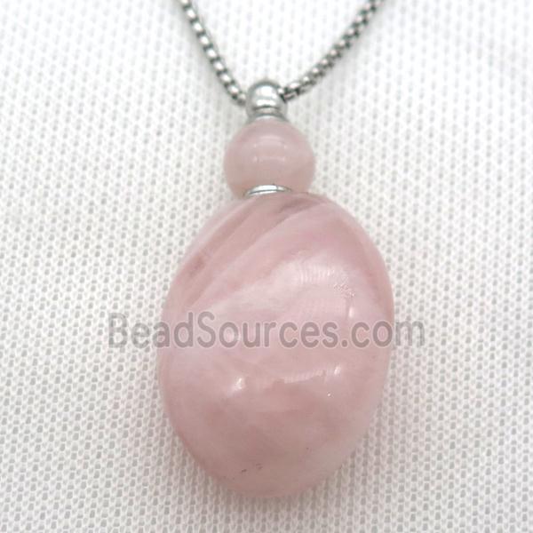 Rose Quartz perfume bottle Necklace